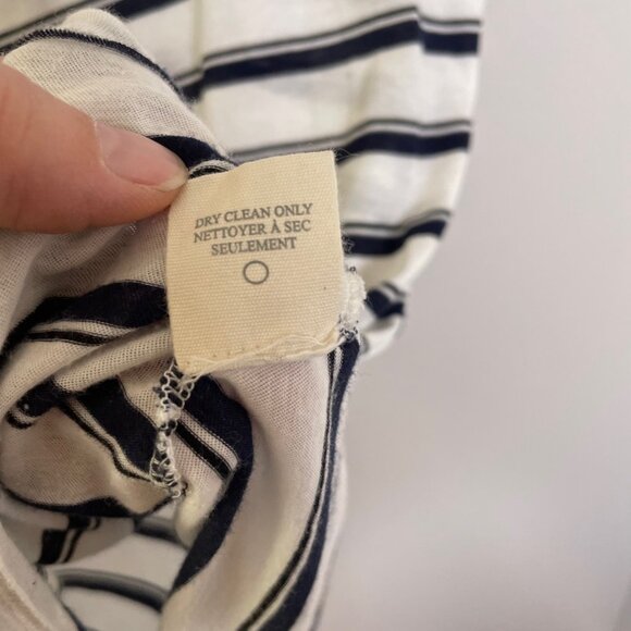 A.L.C. Short Sleeve Tee Size Medium Navy Blue and White Stripe Cutout Back Sz M - Picture 5 of 7